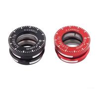 Casque de vélo, 44 mm, roulement interne scellé, alliage d'aluminium CNC, design ultra léger, pour vélo pliable (rouge)