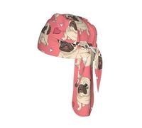 Casque de vélo à séchage rapide avec imprimé carlin et chiot - Léger et respirant - Taille unique - Bonnet moderne pour adulte