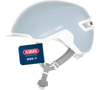 Casque de vélo ABUS HUD-Y - avec feu arrière LED magnétique et rechargeable & fermeture magnétique - Casque urbain au style sûr pour tous les jours - pour femmes et hommes - pure aqua, taille M (54-58