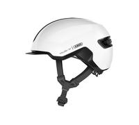 Casque Abus HUD-Y avec feu pour vélo ( Shiny White / M )