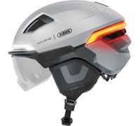 ABUS Casque de vélo HYP-E ACE - avec feu Avant, feu arrière et Clignotant - avec visière et protège-Oreilles - Convient Aussi pour E-Bike et S-Pedelec - pour Femmes et Hommes