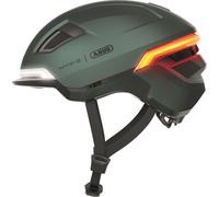 Casque de vélo ABUS HYP-E - Casque avec lumière frontale, lumière arrière et lumière clignotante - convient aussi pour faire du vélo sur E-Bike et S-Pedelec - pour jeunes et adultes - vert, taille M (