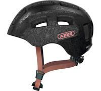Casque de vélo ABUS Youn-I 2.0 - avec lumière pour enfants, adolescents et jeunes adultes - pour filles et garçons - Noir avec motif à fleurs, taille M (52-57 cm)