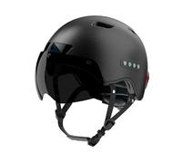 Casque de vélo Adulte Casque Intelligent Bluetooth avec enregistreur de Conduite et Fonction de feu arrière à LED pour visière détachable pour Banlieue Urbaine pour Hommes (Noir)