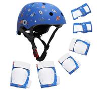 Casque de Vélo Ajustable pour Enfants de 3 à 8 Ans Garçons Filles Ensemble de Protection Sportive Légère avec Genouillères, Coudes et Poignets pour Le Skateboard/Le Vélo/la Trottinette