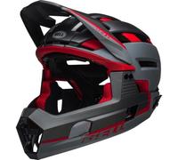 Casque de vélo - BELL - Super Air R - Mentonnière amovible - Spherical Technology - Gris/Rouge S