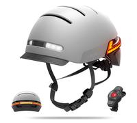 Casque de Vélo Clignotant Bluetooth avec Lumières LED, avec Microphone et Haut, Casque de Vélo Intelligent avec Télécommande, Alarme SOS, Parleur, Homme et Femme Adultes