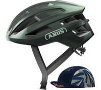 Casque de vélo de course ABUS PowerDome ACE - avec ABUS Race Cap - casque de vélo léger avec système d'aération intelligent - Made in Italy - pour femmes et hommes - Vert, taille L (57-61 cm)
