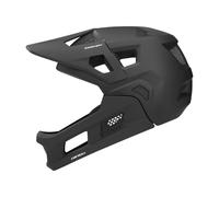 Casque de vélo de montagne pour adultes léger avec mentonnière amovible, casque intégral respirant - Noir