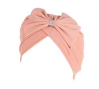 Casque de vélo d'hiver Wrap Cancer Cap Headwear Casquette Cheveux Ethnique Braid Cover Bowknot Head Turban Heardband Chemise en tissu éponge, Rose, taille unique