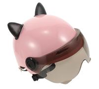 Casque de Vélo Électrique Réglable à Oreilles de Chat, Demi-visière ABS | Style Unisexe, Jugulaire Ajustable, Usage Ville et Sortie, pour Cyclistes et Skateboard