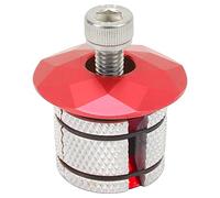 Casque de vélo Expander Stem Cap En Alliage D'aluminium Compression Plug Étoile Écrou Route de Montagne Expansion Bicyclette Avant Fourche Steer (Rouge)