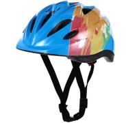 Casque de Vélo Garçon et Filles Réglable, Léger, Respirant, Bleu | Protection en Mousse, Usage Outdoor et Skating, Convient Filles Garçons, Style Fleuri, Tour de Tête 49-59cm