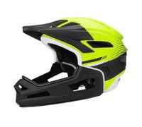 Casque de Vélo Intégral avec Doublure Amovible, Casque de Vélo Montagne, Casque Unisexe VTT MTB Femmes et Hommes, Taille Réglable 58-62cm Casques Anti-Choc équitation, Jaune Fluo