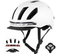 Casque de vélo intelligent, signal LED à gauche, télécommande, casque blanc intelligent, L
