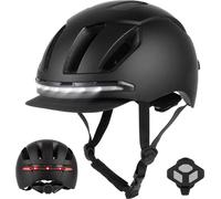 Casque de vélo intelligent, signal LED à gauche, télécommande, casque intelligent noir, L
