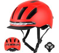 Casque de vélo intelligent, signal LED à gauche, télécommande, casque rouge intelligent, L