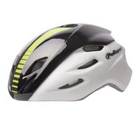 Casque de vélo Polisport Aero-R Medium 55-58 cm - blanc mat/noir brillant/jaune fluorescent