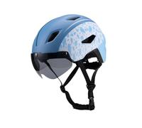 Casque de vélo pour enfants avec capuchon réglable et pare-brise, pour vélo de route, équipement de protection de la tête, bleu