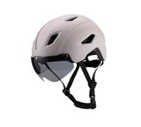 Casque de vélo pour enfants avec capuchon réglable et pare-brise, pour vélo sur route, protection de la tête - Marron clair