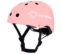 Casque de vélo pour enfants Rose, taille M (54-58 cm), trous d'aération, protège-menton, lumière LED M
