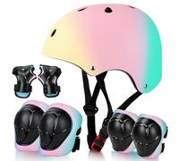 Casque de vélo réglable pour enfants, garçons, filles, adolescents de 3 à 14 ans, comprend coudes, genoux, poignets, kit de protection pour vélo, skateboard