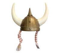 ESPA / FunnyFashion Casque Viking avec Tresses Adulte - Rose - Taille Unique