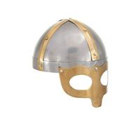 Casque de Viking Réplique Antique pour GN Casque d'Armure Cosplay Reconstitution Historique Fête d'Halloween Moyen-âge Argenté Acier
