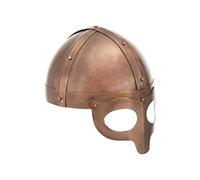 vidaXL Casque de Viking Réplique Antique pour GN Casque d'Armure Cosplay Reconstitution Historique Fête d'Halloween Moyen-âge Cuivre Acier Cuivre G
