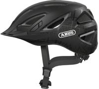 Casque de ville ABUS Urban-I 3.0 - casque de vélo avec feu arrière, visière et fermeture magnétique - pour femmes et hommes - noir à motifs, taille M (52-58 cm)