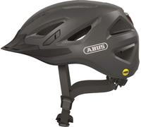 Casque de ville ABUS Urban-I 3.0 MIPS - casque de vélo avec protection contre les chocs, feu arrière, visière et fermeture magnétique - pour femmes et hommes - gris mat, taille M (52-58 cm)