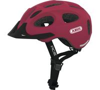 Casque de ville ABUS Youn-I ACE - avec feu arrière LED intégré - casque de vélo pour le quotidien - pour femmes et hommes - rouge foncé, taille L (56-61 cm)