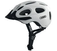 Casque de ville ABUS Youn-I ACE - avec feu arrière LED intégré - casque de vélo pour tous les jours - pour femmes et hommes - blanc brillant, taille L (56-61 cm)