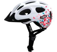 Casque de ville ABUS Youn-I ACE - avec feu arrière LED intégré - casque de vélo pour tous les jours - pour femmes et hommes - blanc avec motifs, taille M (52-57 cm ?)