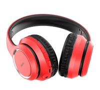 Casque de Voyage Pliant Casque Over-Ear sans Fil Stéréo Basse Musique Jeu Casque pour PC Ordinateur Portable Gamer, Rouge