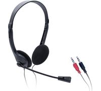 Casque D'Écoute Avec Microphone Orientable À 90º Et Câble De 1,8 M Avec 2 Prises Jack 3,5 Mm,Avec Molette De Réglage Du Volume