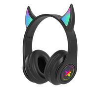 Casque d'écoute de jeu stéréo avec micro, Bluetooth, compatible avec les écouteurs Demon, modèle privé, monté sur la tête, lumineux rvb