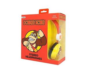 Casque d'écoute DONKEY KONG Rouge et Jaune pour enfants 3-7 ans OTL Filaire NEUF