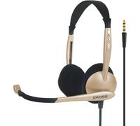 Casque d'Ecoute Filaire avec Microphone Anti-bruit pour Bureau Vidéoconférence,, CS100i, , Beige
