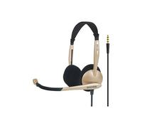 Casque d'Ecoute Filaire avec Microphone Anti-bruit pour Bureau Vidéoconférence,, CS100i, , Beige