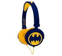 Lexibook, Batman, Casque Audio stéréo Enfant, Puissance sonore limitée, Pliable et Ajustable, Bleu/Orange, HP015BAT