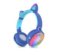 Casque d'écoute sans fil à tête à bulles, casque Portable à décompression réglable, compatible avec Bluetooth arc-en-ciel