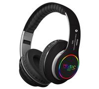 Casque d'écoute sans fil Bluetooth 5.0, lumière LED, musique, oreillettes pliables HiFi avec Microphone, pour Iphone Samsung Xiaomi Huawei