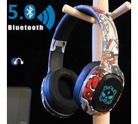 Casque d'écoute sans fil Bluetooth 5.0 pliable, lumineux, avec Support de micro, câble Audio de carte TF