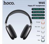 Casque d'écoute sans fil Bluetooth 5.4 hoco, écouteurs sportifs avec microphone pour appels téléphoniques, embouts en tissu W65-P