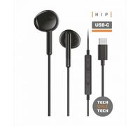 Casque d'écoute Tech One Tech earTECH TEC1302/ avec microphone/ USB Type-C/ Noir