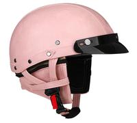 Casque Demi-Coque, Casque De Cyclomoteur, Casque De Scooter, Casque Moto Vintage, Demi Casque De Moto avec Boucle RéGlable DéGagement Rapide, ECE Homologué Pink, XL:61-62CM