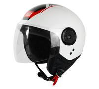 Casque Demi Jet Origine Neon Scoop Noir / Rouge / Blanc