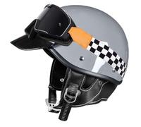 Casque Demi Jet rétro Japonais léger pour Moto pour Les trajets urbains Les Sports Casques de Plein air la Conduite en Ville et Les balades avec visière et visière