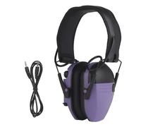 Casque d'entraînement de tir Tactique, réduction du Bruit, Casque d'écoute avec Protection auditive Hydrofuge Ken 2 Broches PTT for Le tir, la Chasse et l'utilisation Tactique(Purple)